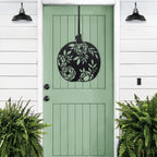 Pumpkin Door Decor – Floral Metal Sign for Fall & Thanksgiving - HouseSensationsArt