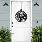 Pumpkin Door Decor – Floral Metal Sign for Fall & Thanksgiving - HouseSensationsArt