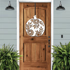 Pumpkin Door Decor – Floral Metal Sign for Fall & Thanksgiving - HouseSensationsArt