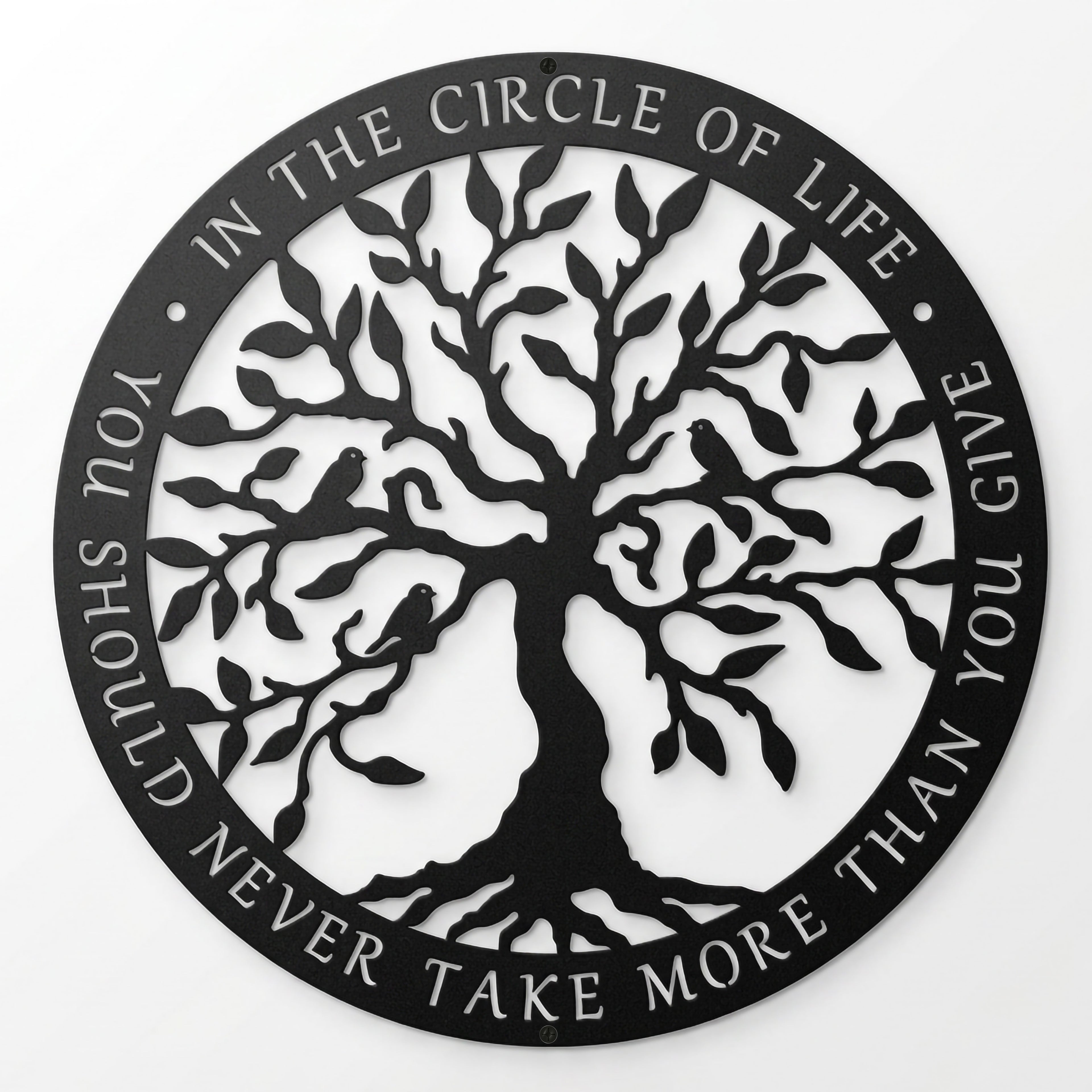 Tree of Life Quote Metal Wall Decor – Custom Inspirational Tree Design Art