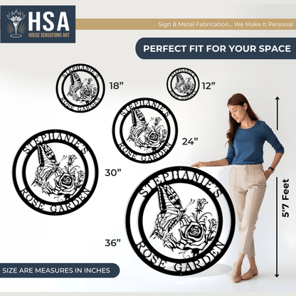 Rose & Butterfly Garden Signs – Decorative Metal Outdoor Plaque - HouseSensationsArt