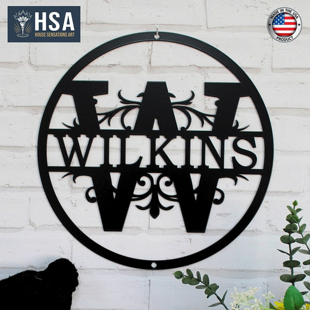 Round Regal Monogram – Personalized Family Name Wall Art - HouseSensationsArt