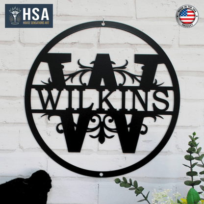 Round Regal Monogram – Personalized Family Name Wall Art - HouseSensationsArt