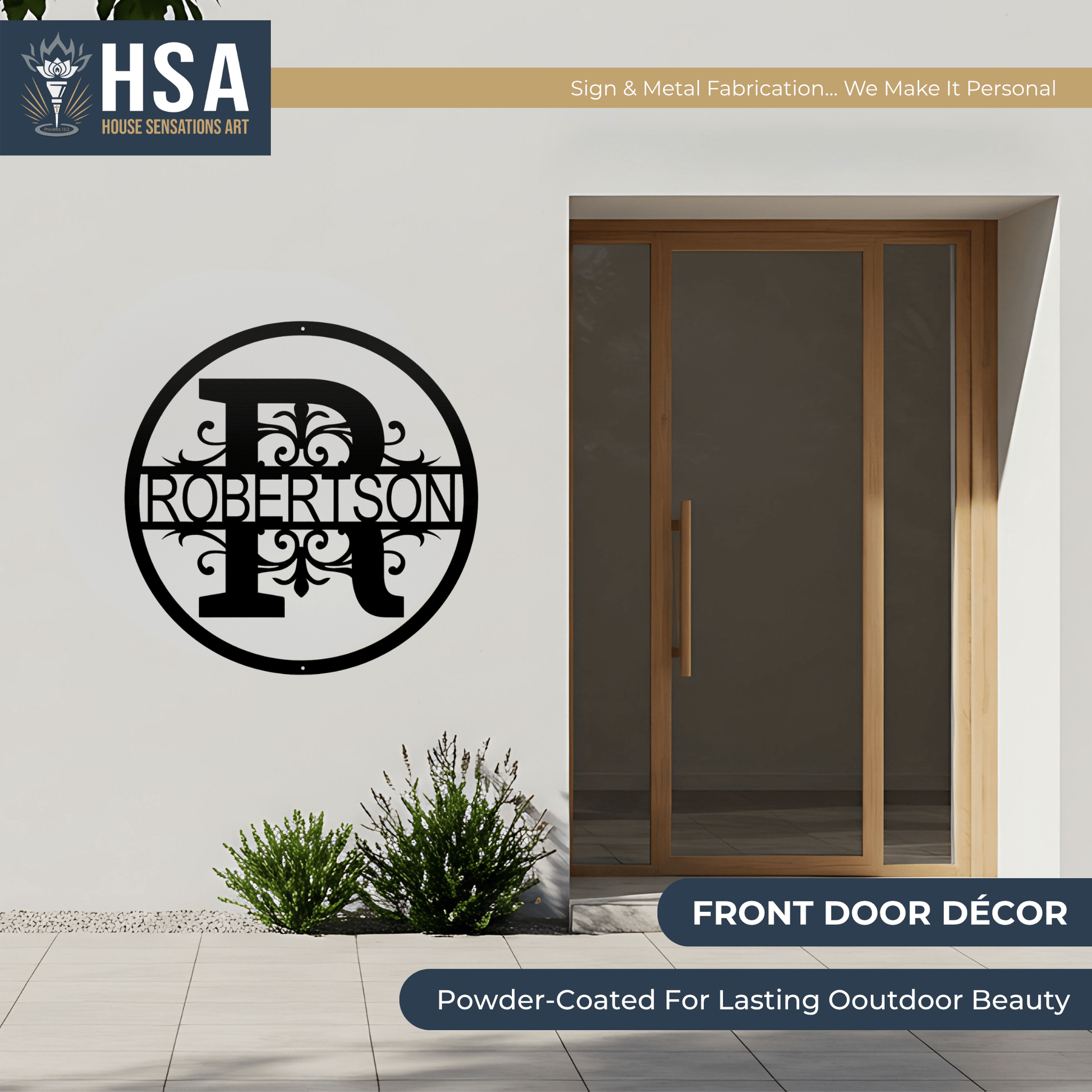 Round Regal Monogram – Personalized Family Name Wall Art - HouseSensationsArt