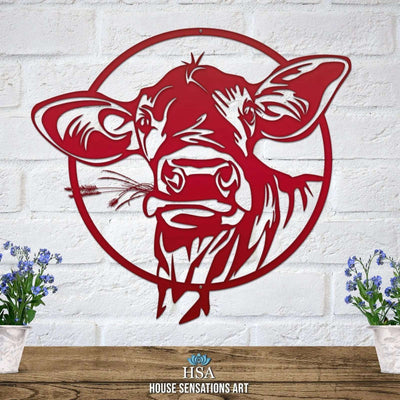 Rustic Metal Cow Sign for Farmhouse, Barn, or Country Decor - HouseSensationsArt