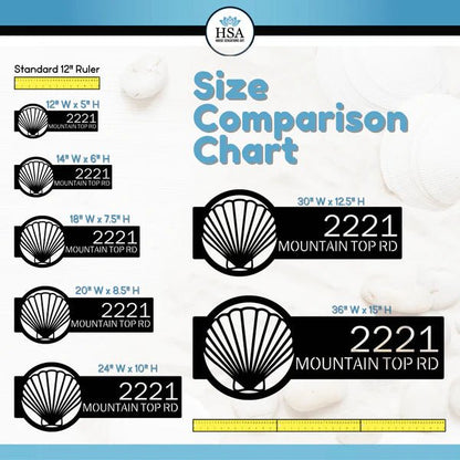Seashell Address Plaque – Custom Metal Coastal Sign for Home Decor - HouseSensationsArt