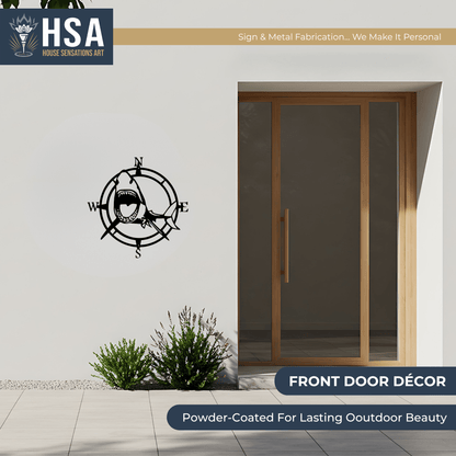 Shark Nautical Compass Wall Art for Coastal Home or Office Decor - HouseSensationsArt