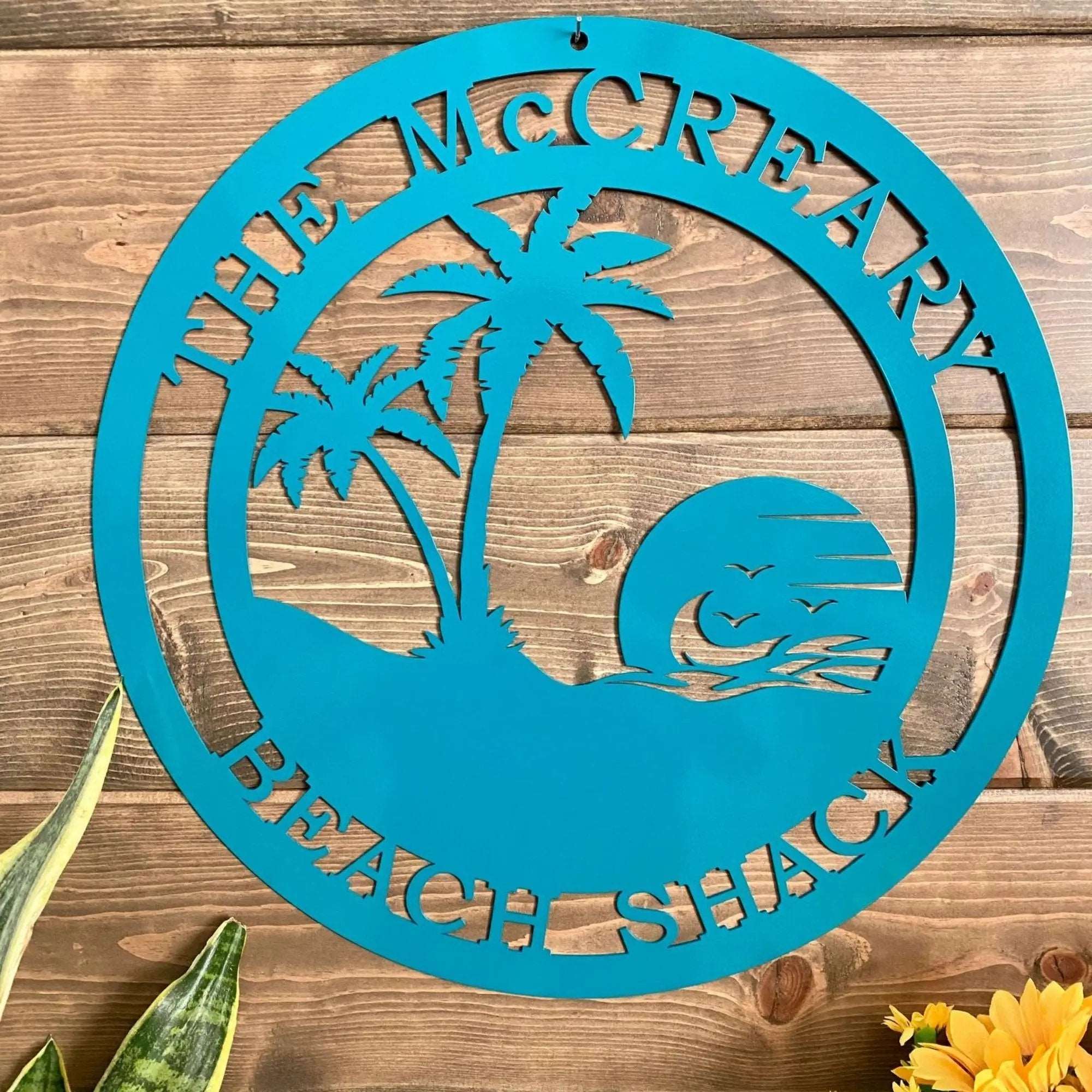 Sunset Beach Sign – Personalized Coastal Metal Wall Art & Decor - HouseSensationsArt