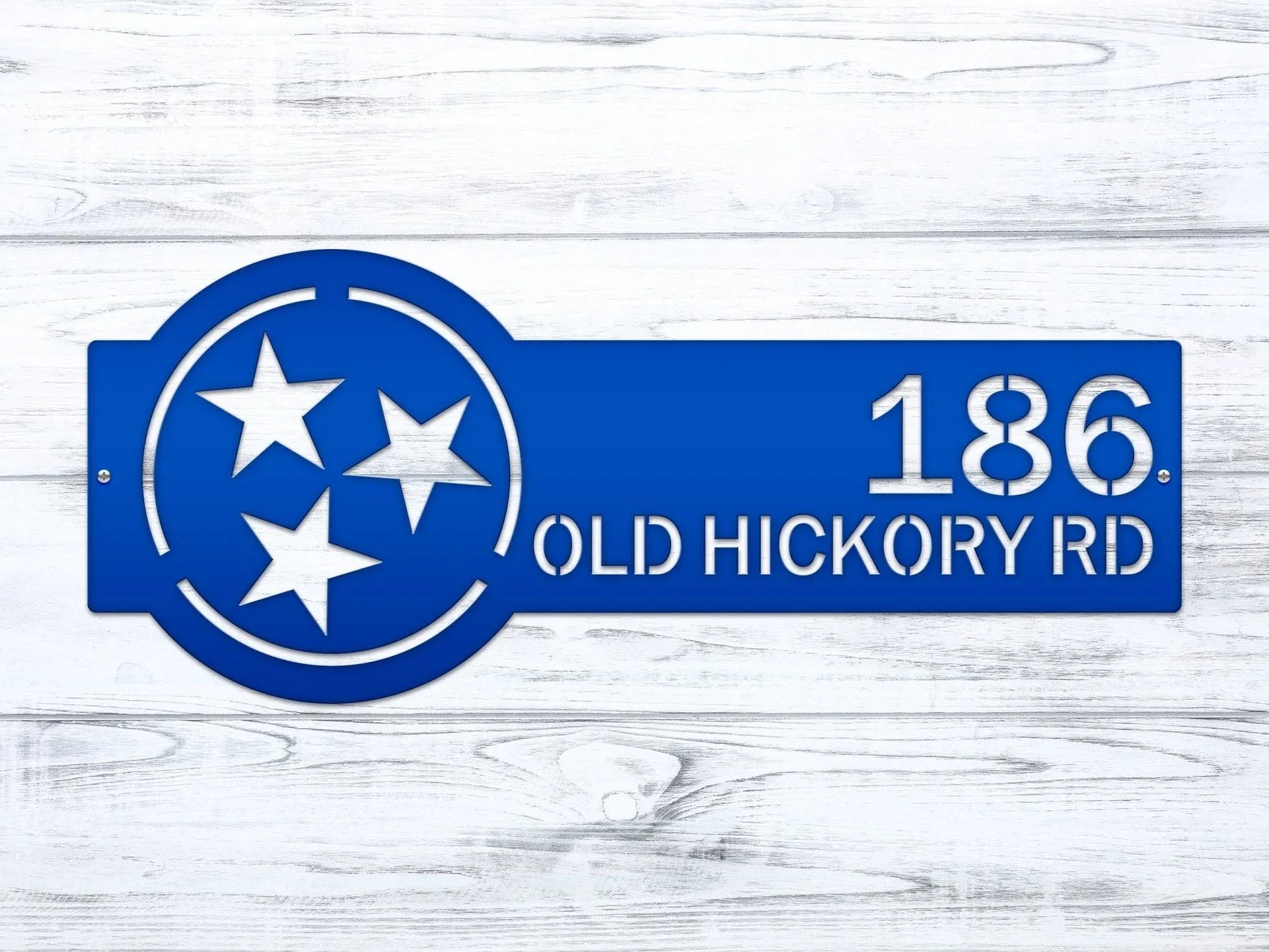 Tennessee Tri Star Address Sign – Custom Metal House Plaque - HouseSensationsArt