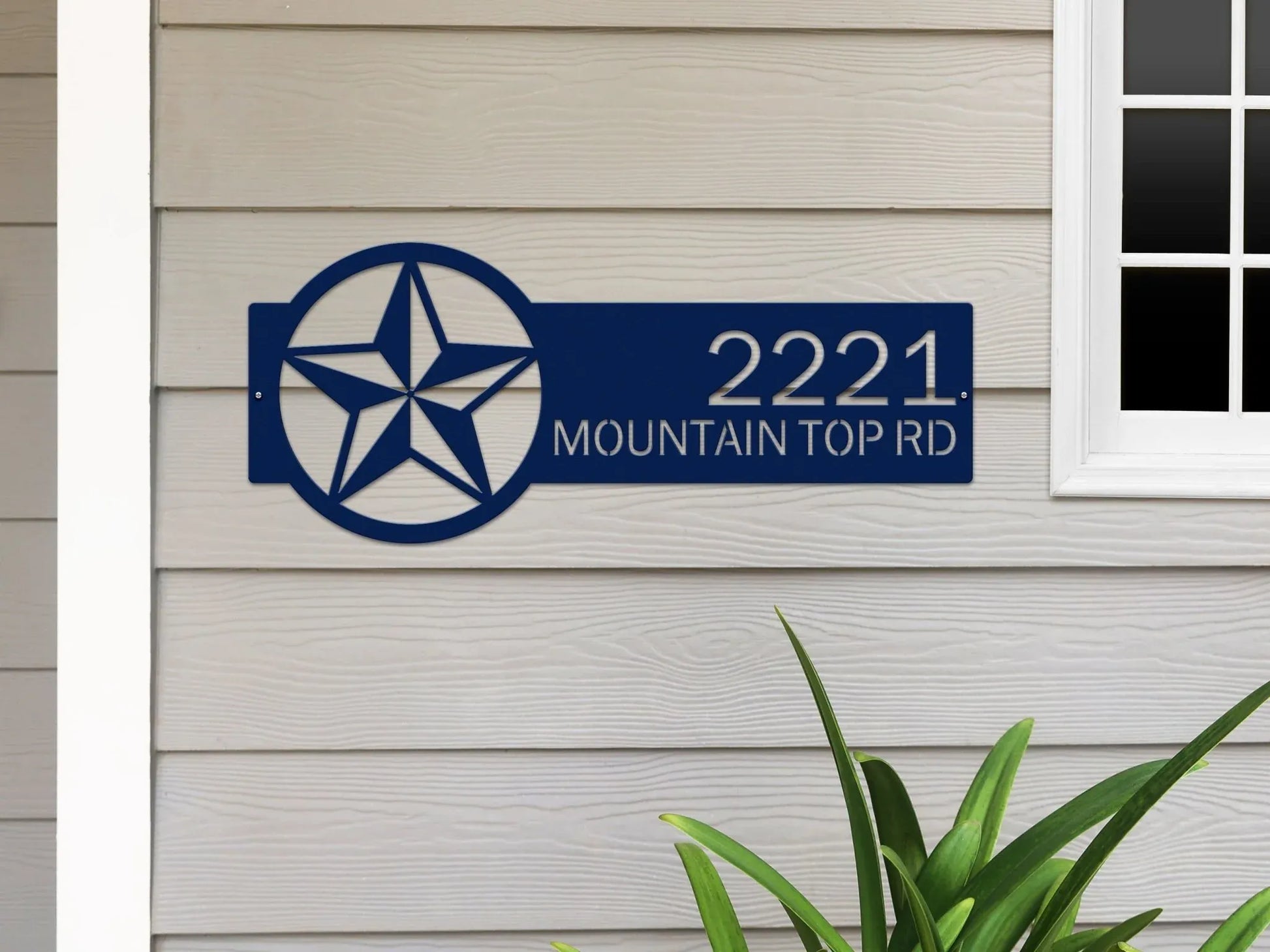 Texas address sign personalized with house numbers