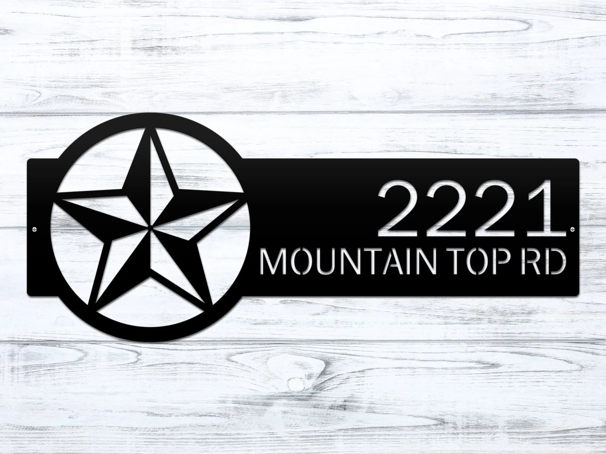 Texas custom address number sign for wall or yard display