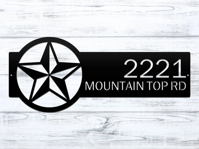 Texas custom address number sign for wall or yard display