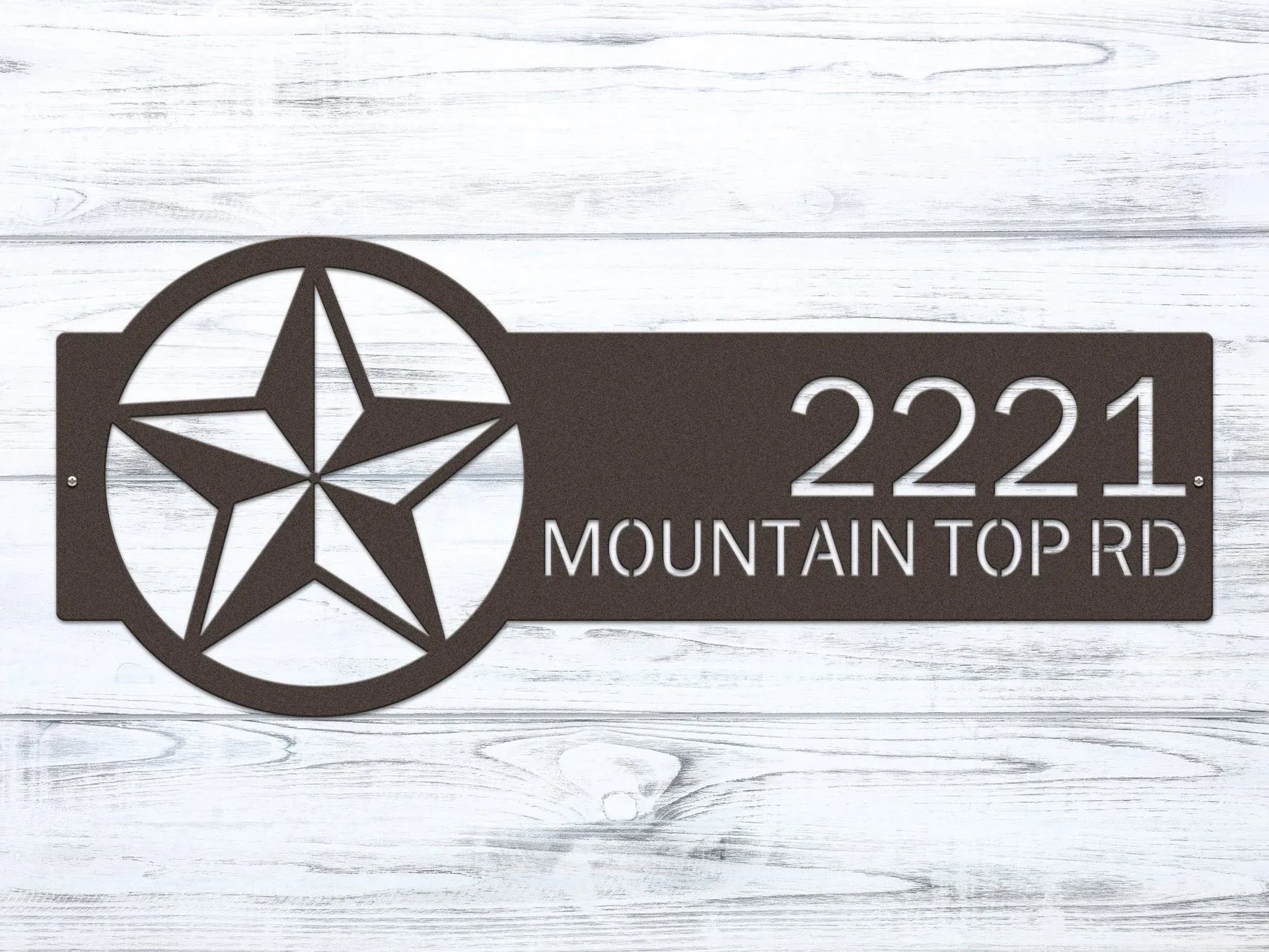 Texas custom address number sign for wall or yard display