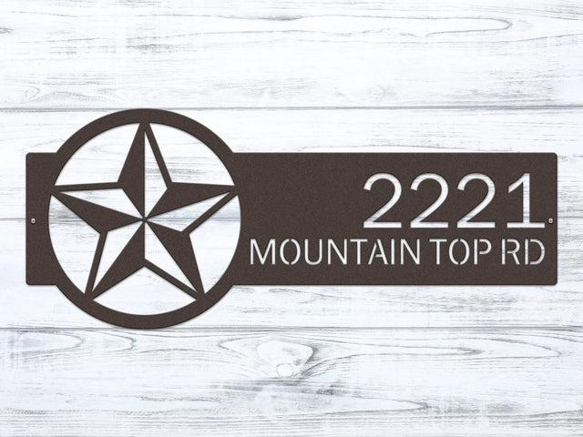 Texas custom address number sign for wall or yard display