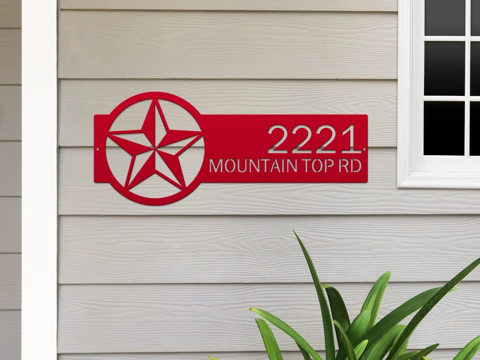 Durable Texas metal address sign for home identification
