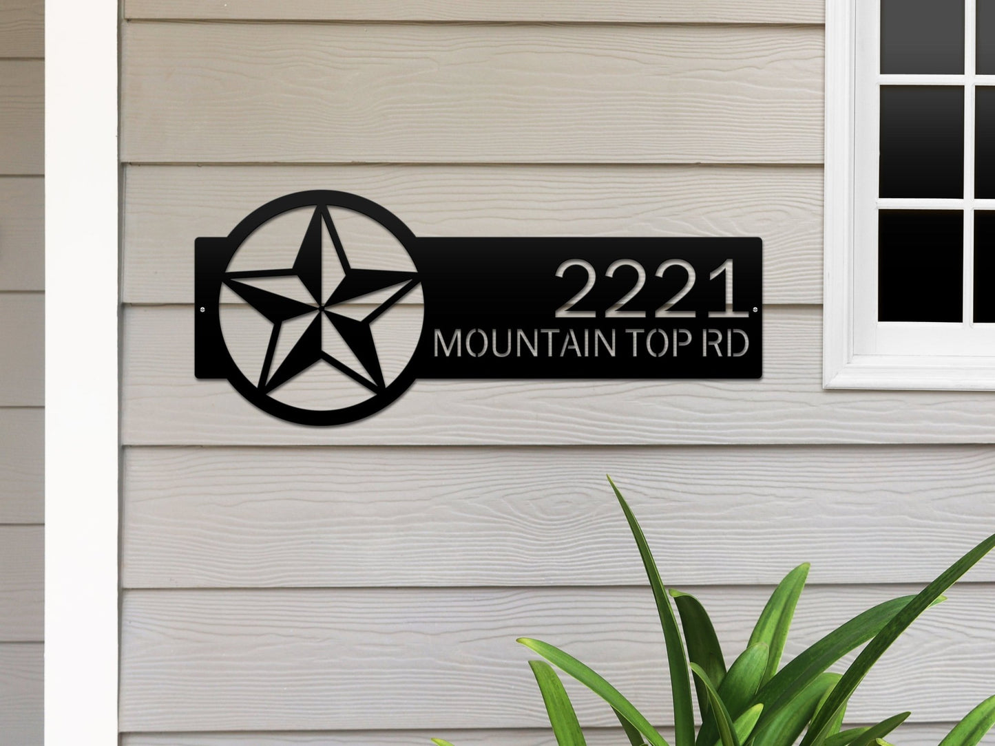 Texas Star Address Sign Plaque – Custom House Numbers & Street Name Sign – Weather - Resistant Outdoor Address Signs for Home Décor & Housewarming Gift - HouseSensationsArt