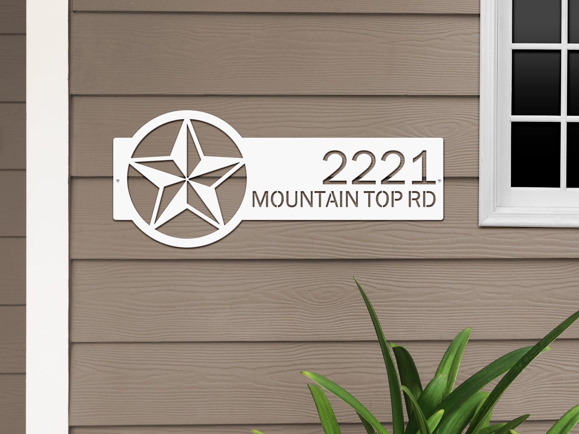 Texas Star Address Sign Plaque – Custom House Numbers & Street Name Sign – Weather - Resistant Outdoor Address Signs for Home Décor & Housewarming Gift - HouseSensationsArt