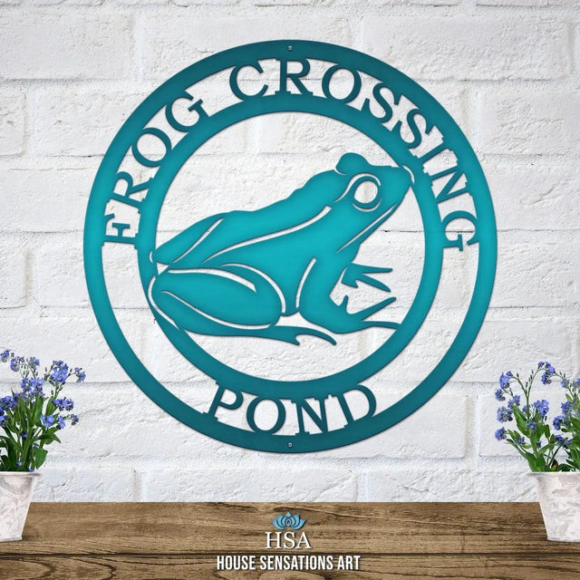 Tree Frog Sign - Custom Metal House Number Plaque - Perfect for Outdoor Decor in Gardens, Yards, or Farms - Ideal Housewarming Gift for Animal Lovers Ranch Sign House Sensations Art