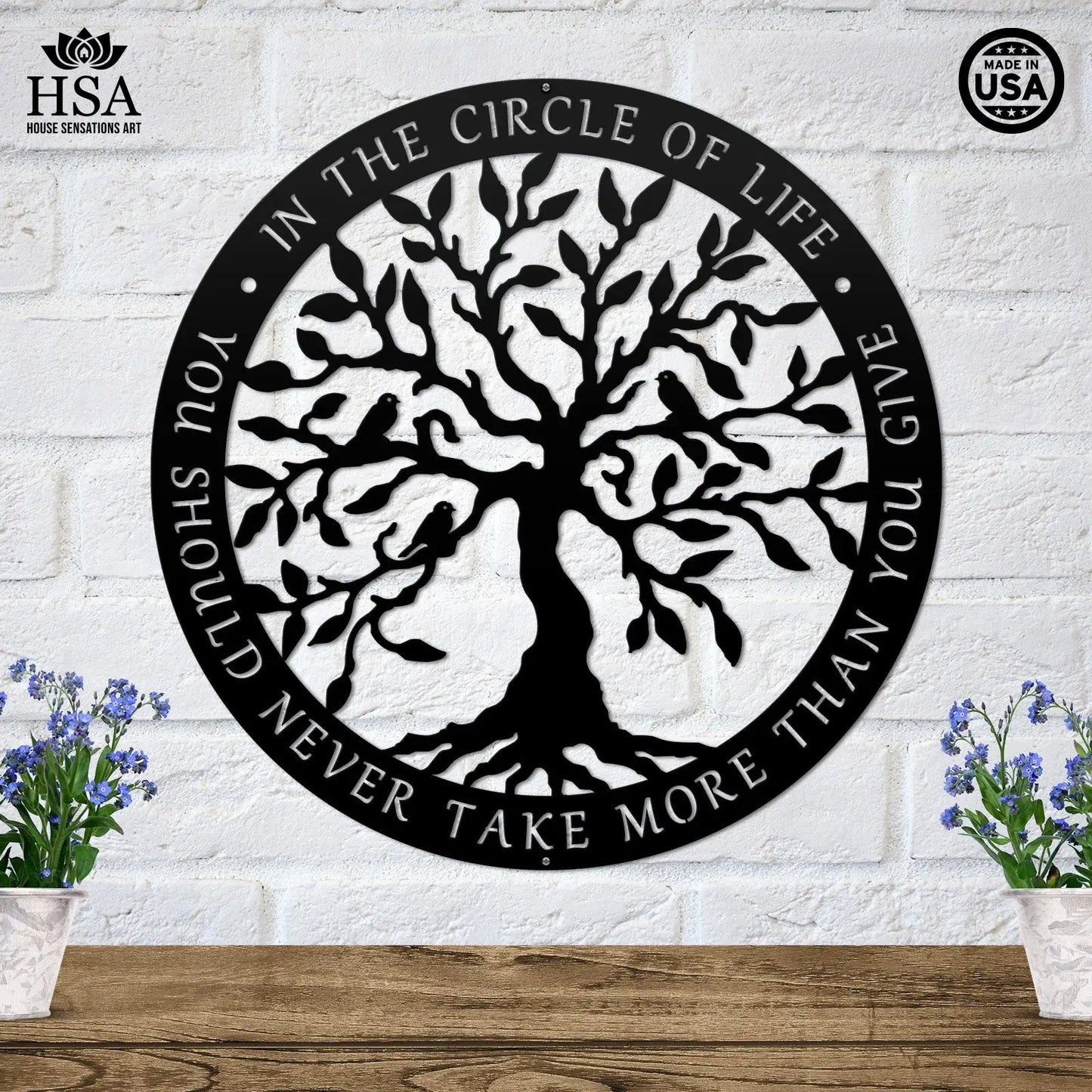 TREE of Life Metal Wall Decor Sign - Personalized Metal Wall Art - Metal Sign for Home, Office, Indoor/Outdoor Wall Décor - Unique Gift Idea - HouseSensationsArt