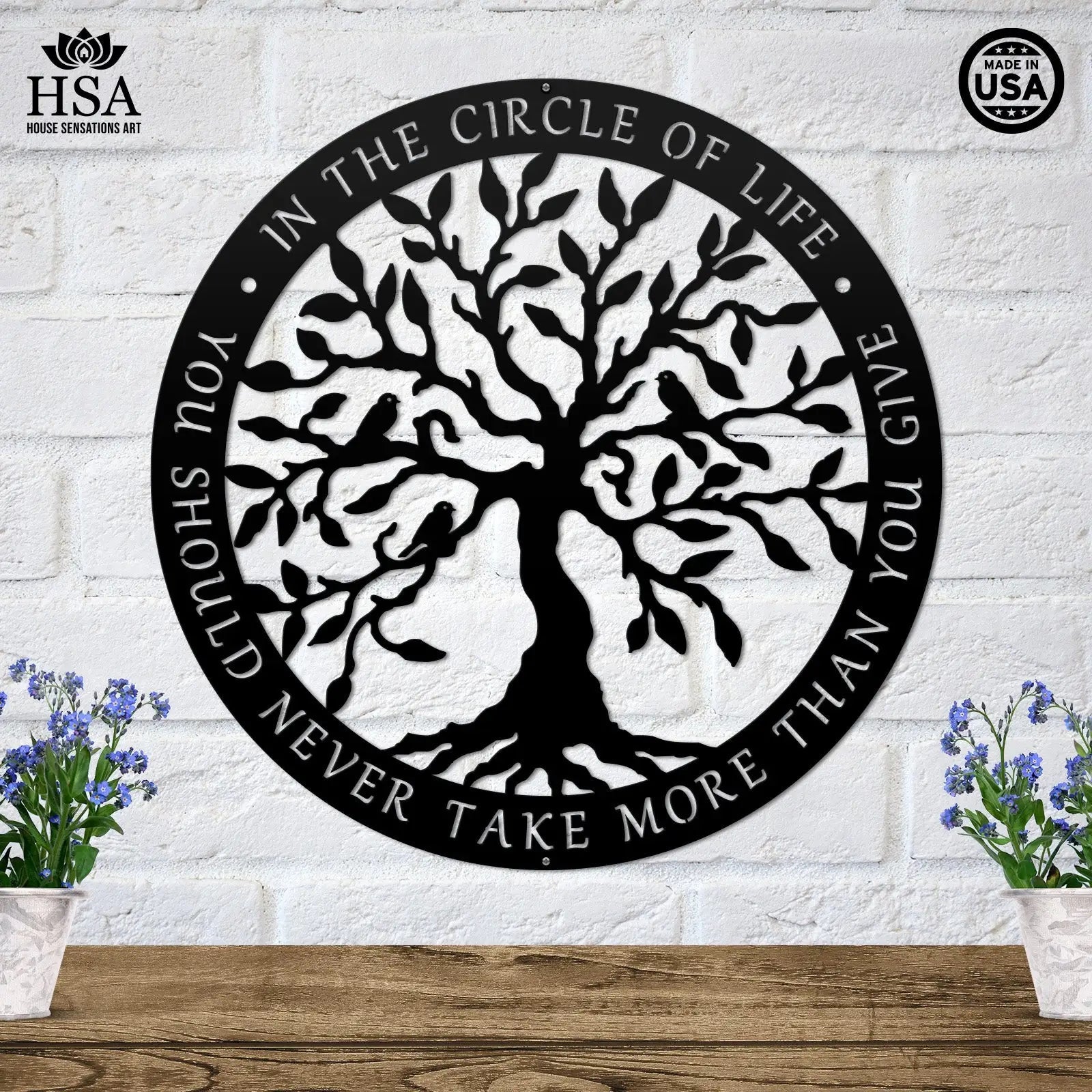 TREE of Life Metal Wall Decor Sign - Personalized Metal Wall Art - Metal Sign for Home, Office, Indoor/Outdoor Wall Décor - Unique Gift Idea - HouseSensationsArt