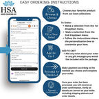 Step-by-step ordering guide for HSA House Sensations Art on Etsy, shown on smartphone screen, highlighting custom metal sign selection and easy purchase process
