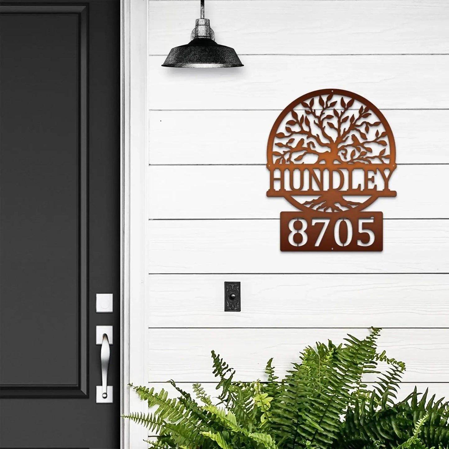 Tree of Life Personalized Front Door Address Sign - Large House Numbers & Family Last Name Custom Metal Sign - Perfect Gift for Newlyweds - HouseSensationsArt