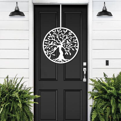 Tree of Life with Birds Front Door Wreath - Customizable Metal Door Decor - Personalized Welcome Sign - Durable, Rust - Resistant, Perfect for Home, Porch, and Garden – Unique Seasonal Gift - HouseSensationsArt