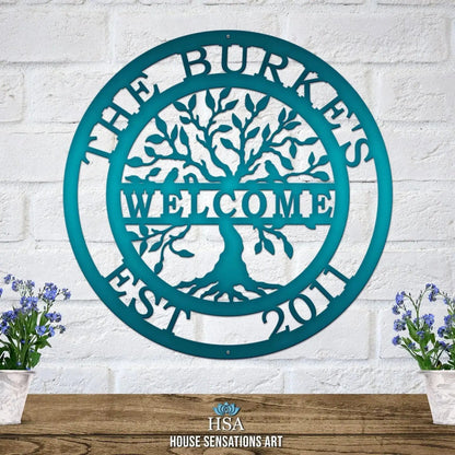 Tree of Life with Family Name, Established Date & Welcome Message - HouseSensationsArt