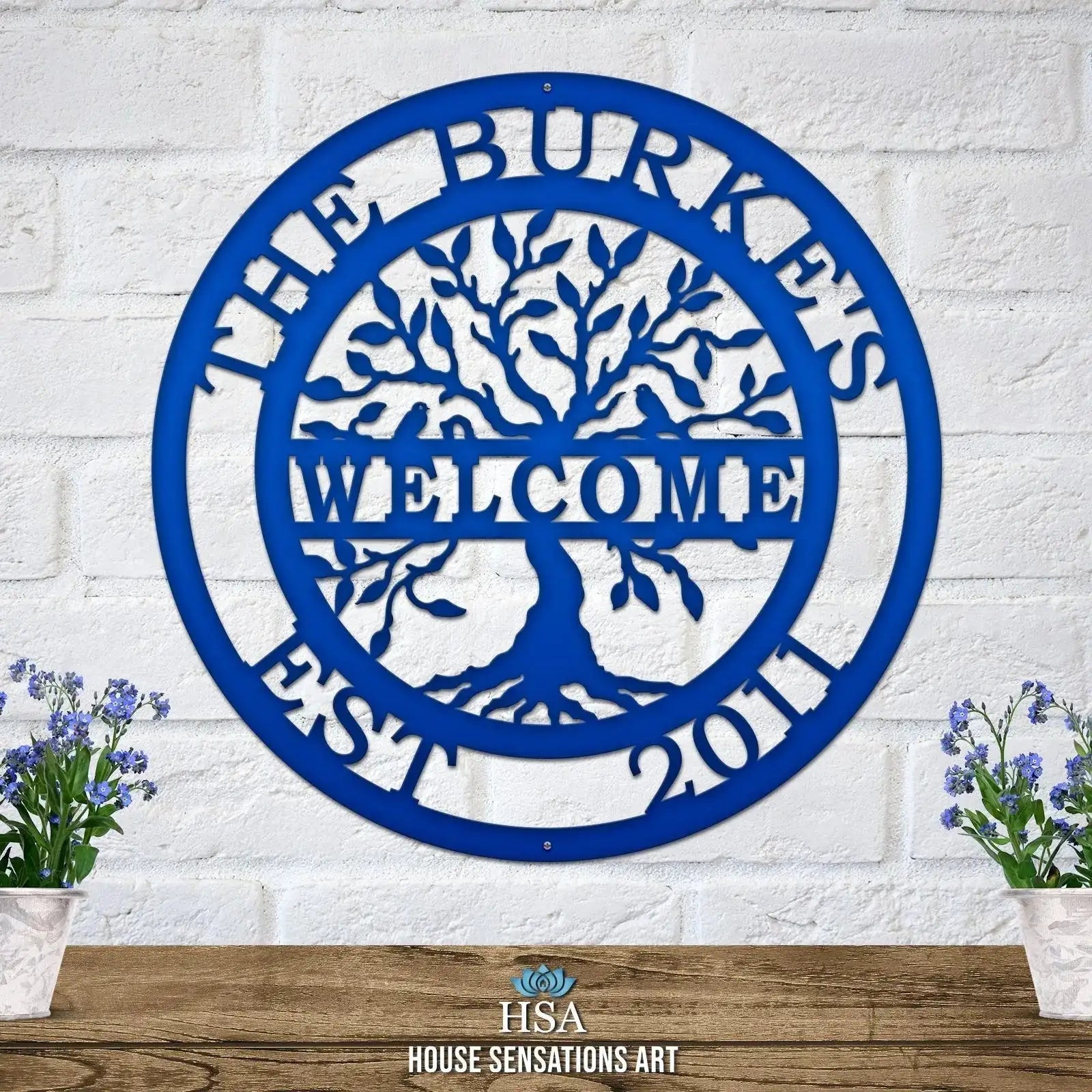 Tree of Life with Family Name, Established Date & Welcome Message - HouseSensationsArt