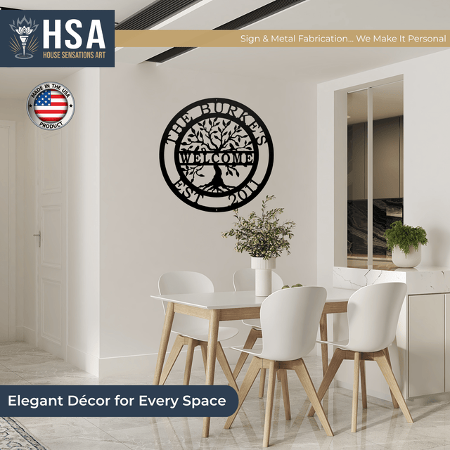 Tree of Life with Family Name, Established Date & Welcome Message - HouseSensationsArt