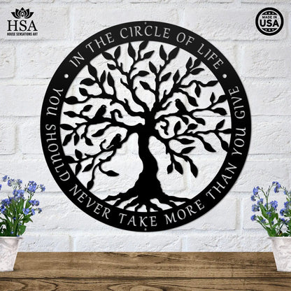 Tree of Life with Inspirational Quote - In the Circle of Life - HouseSensationsArt