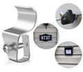 Metallic door handle with close-up details on white background, highlighting design, finish, and hardware quality for doors and custom signage