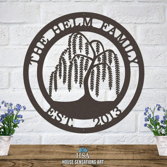 Weeping Willow Tree metal wall decor, custom Tree of Life design for home interiors