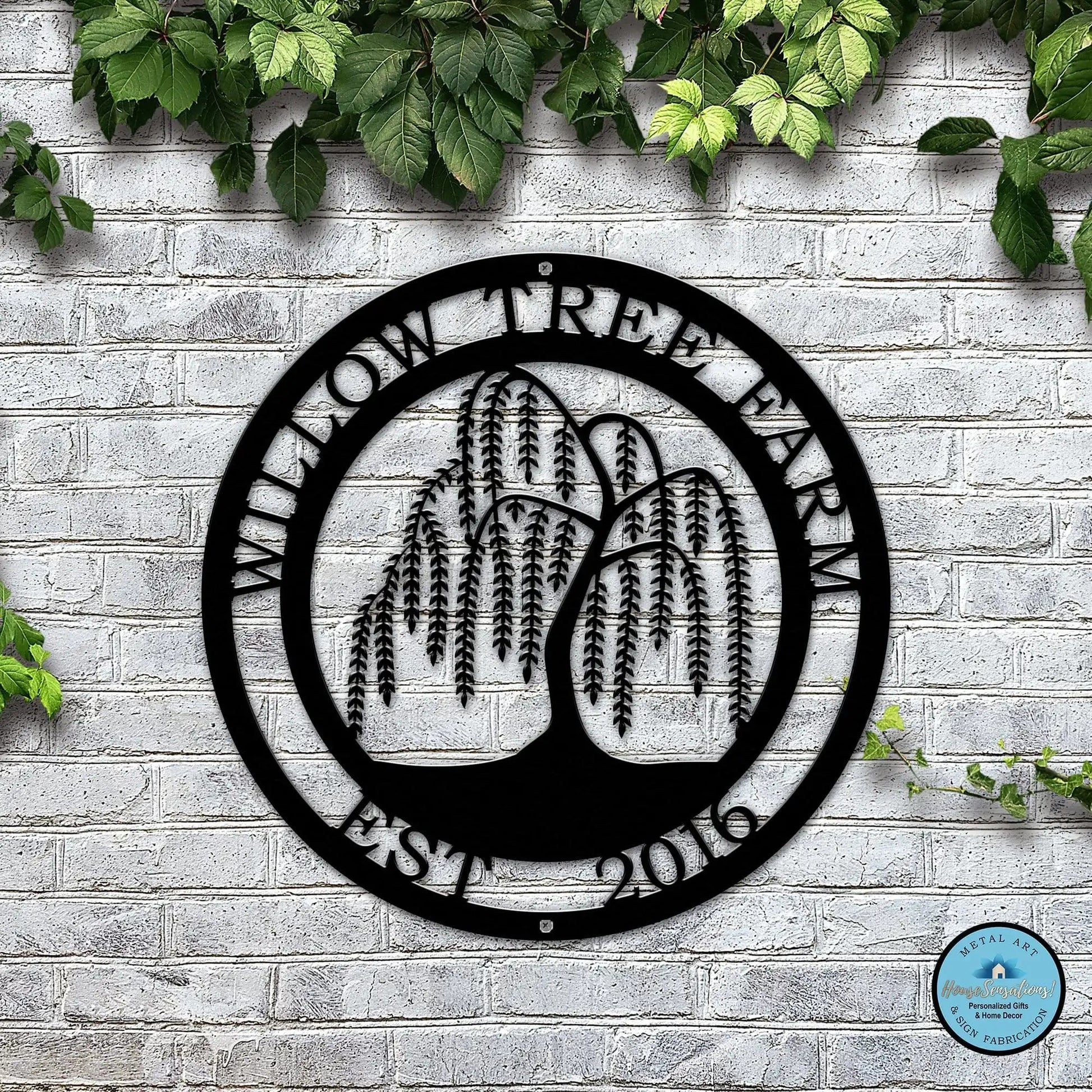 Weeping Willow Tree of life Metal Sign - HouseSensationsArt