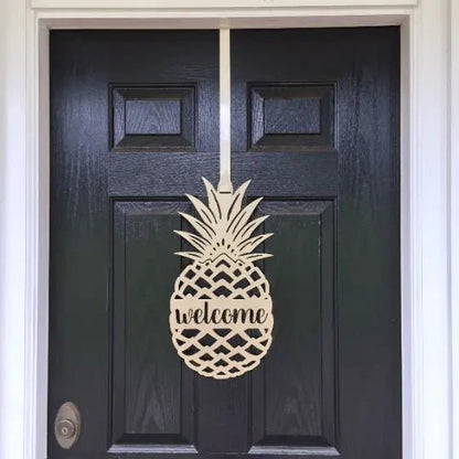 Welcome Pineapple Front Door Sign – Custom Door Sign– Weather - Resistant Outdoor Front Door Decor for Home Décor & Housewarming Gift - HouseSensationsArt