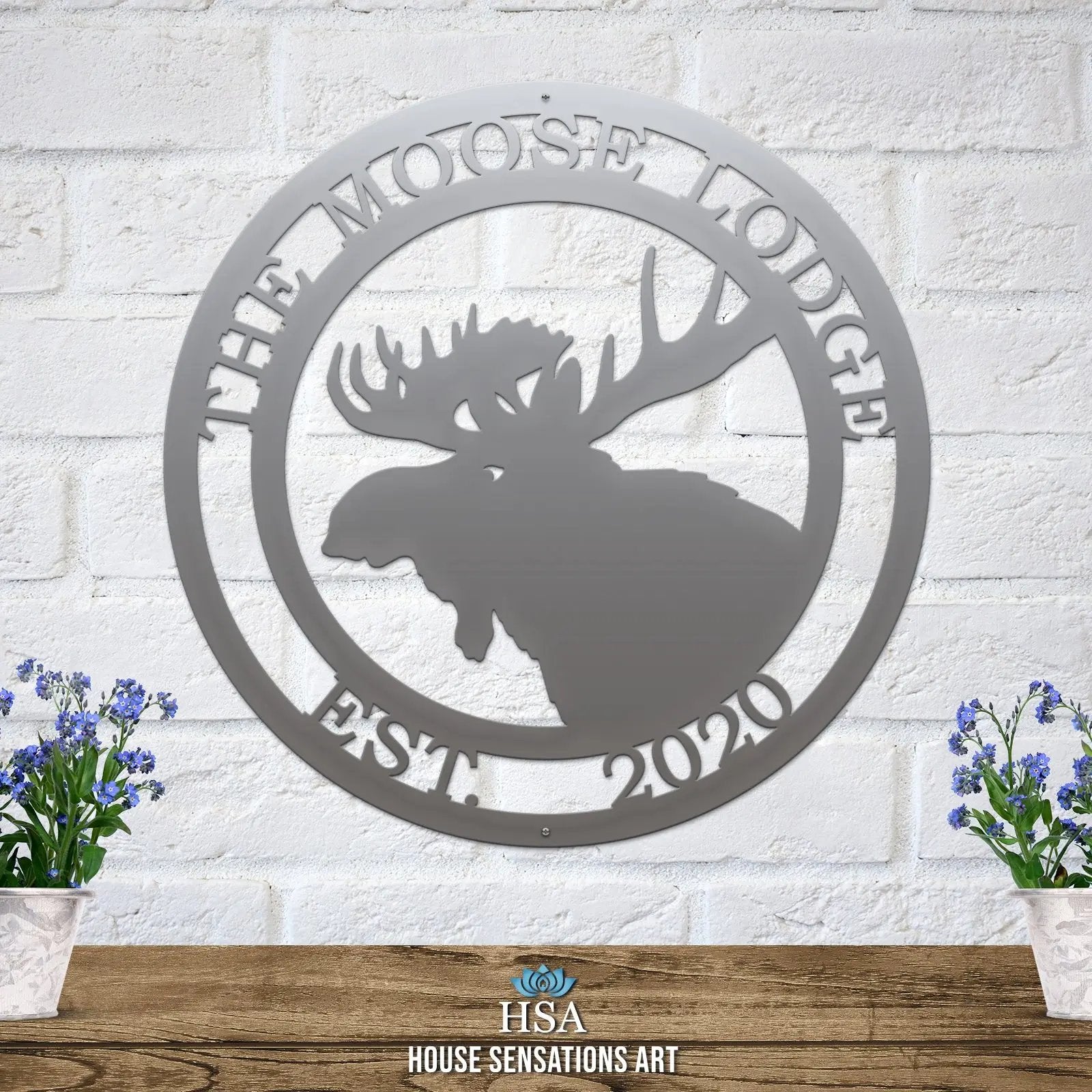 Personalized Moose Hunter Cabin Sign Cabin Sign House Sensations Art   