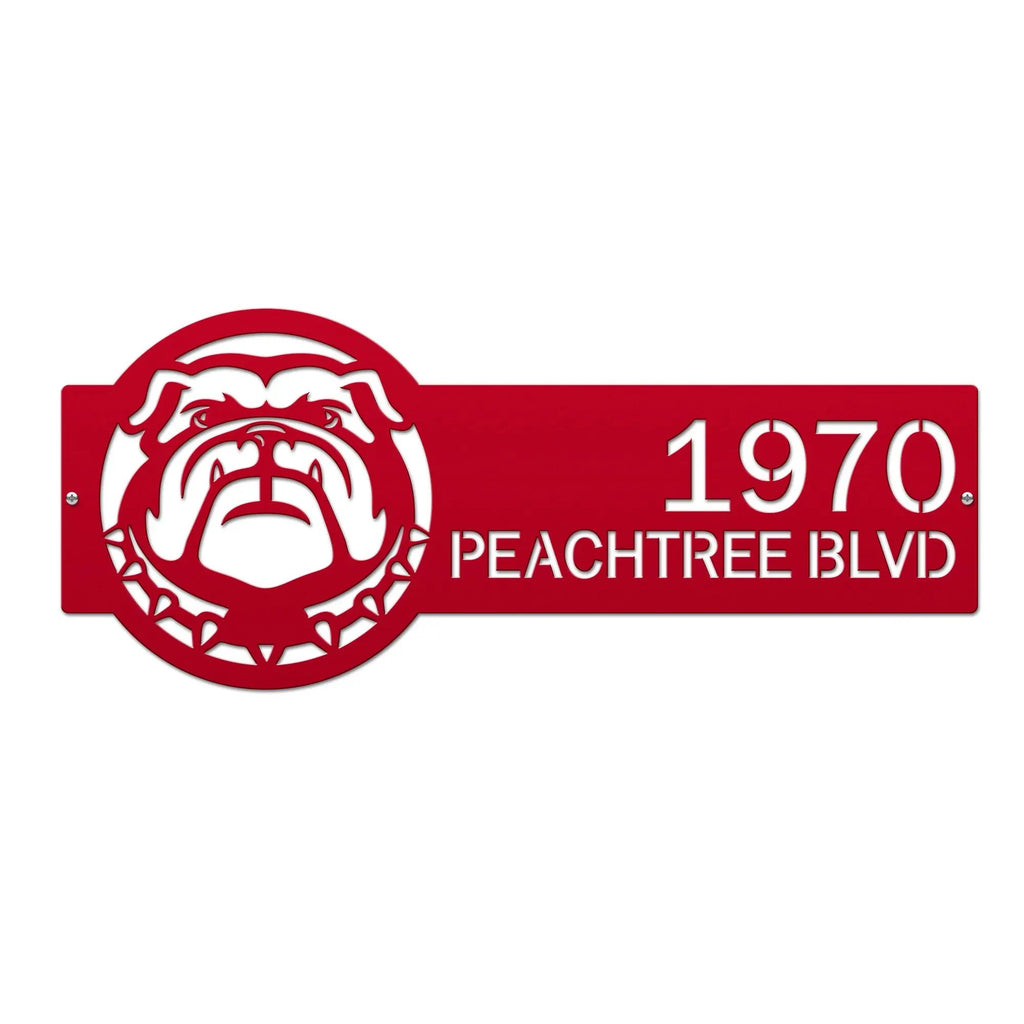 Bulldog Monogram Address Plaque Address sign House Sensations Art