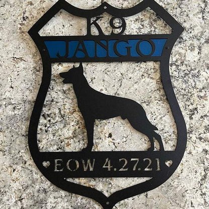 Belgian Malinois Personalized K9 Police Badge Sign-Americana Sign-HouseSensationsArt