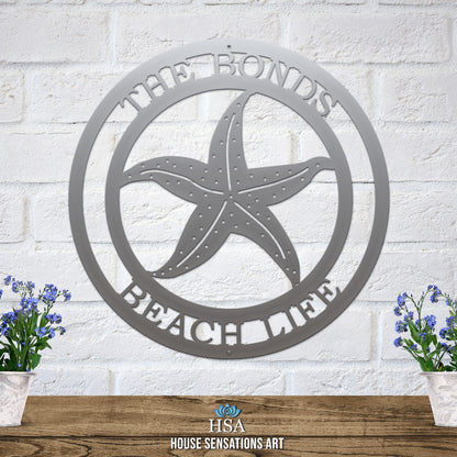 Personalized Starfish sea star sign Nautical Decor House Sensations Art   