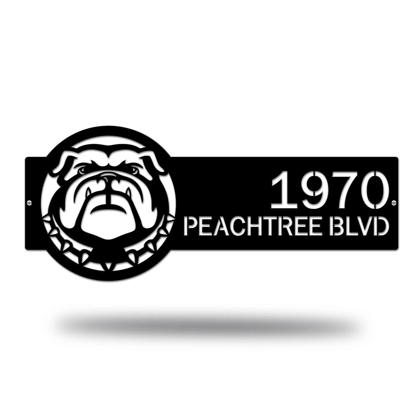 Bulldog Monogram Address Plaque