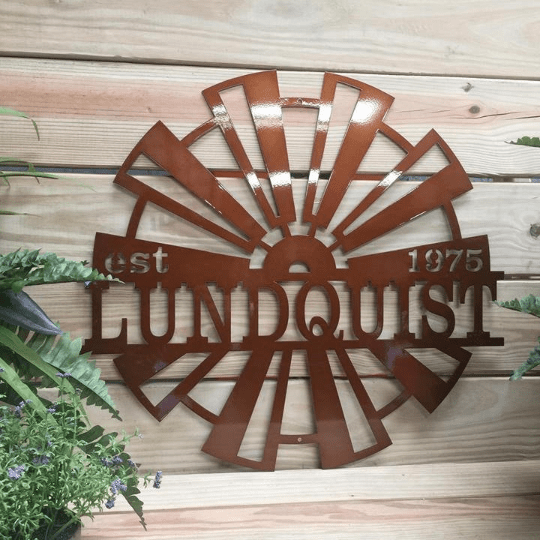 Windmill Metal Name Established Sign Ranch Sign House Sensations Art   