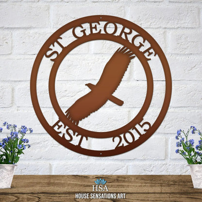 Soaring Eagle Personalized Sign-Ranch Sign-HouseSensationsArt