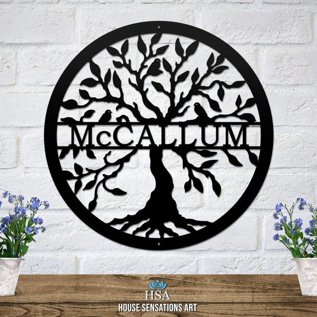 Personalized Last Name Tree of Life Tree of Life Sign House Sensations Art