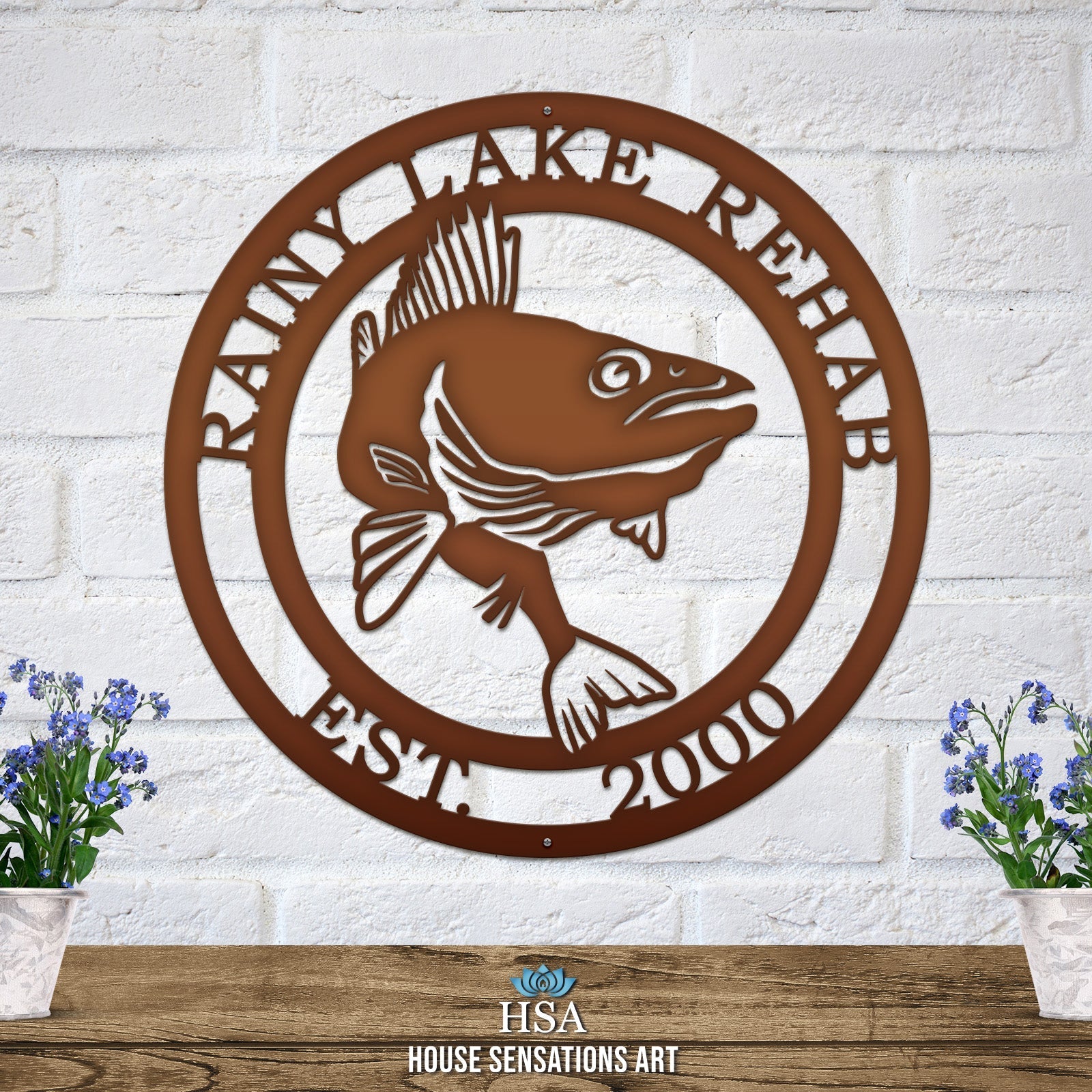Custom Fish Address Sign – Walleye Cabin Decor for Outdoor Living - HouseSensationsArt
