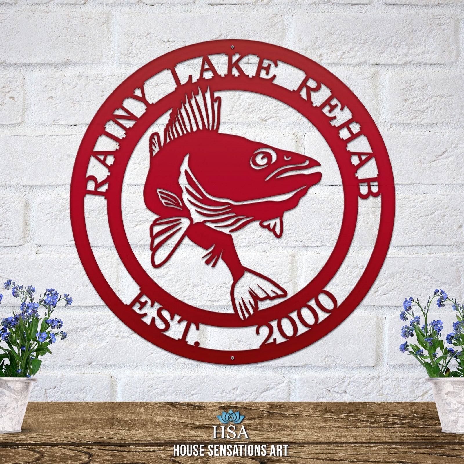 Custom Fish Address Sign – Walleye Cabin Decor for Outdoor Living - HouseSensationsArt