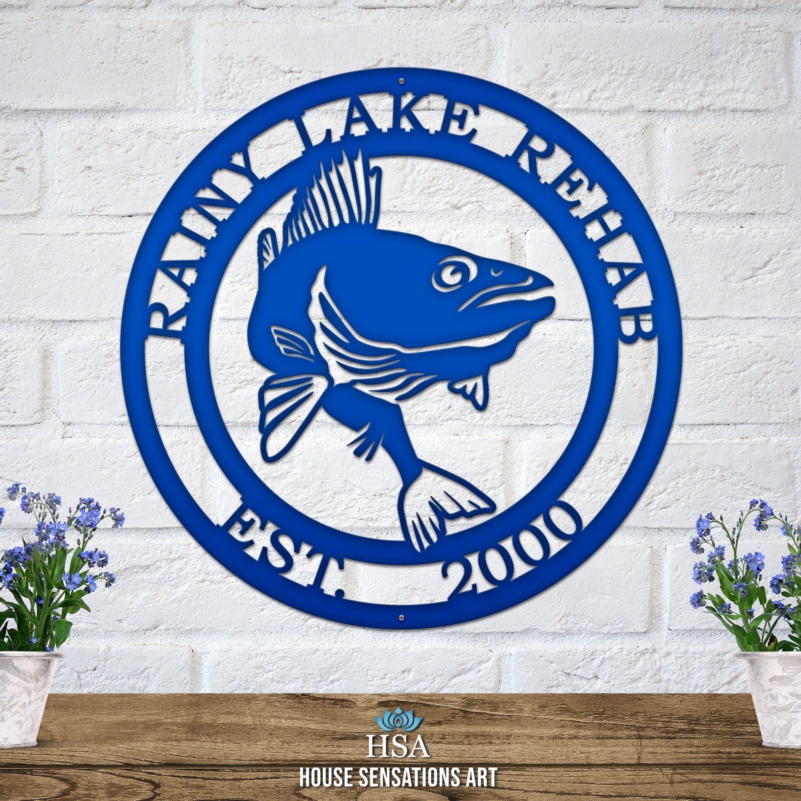 Custom Fish Address Sign – Walleye Cabin Decor for Outdoor Living - HouseSensationsArt