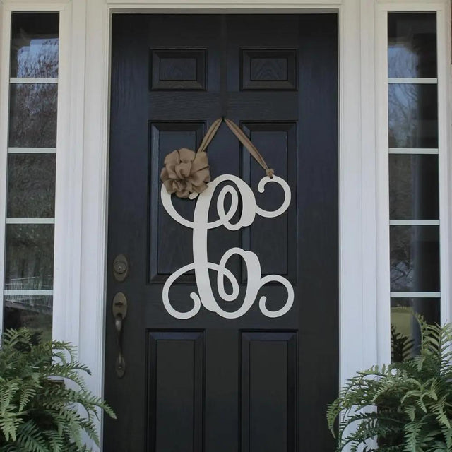 Custom Front Door Wreaths with Initial for Elegant Entryways - HouseSensationsArt