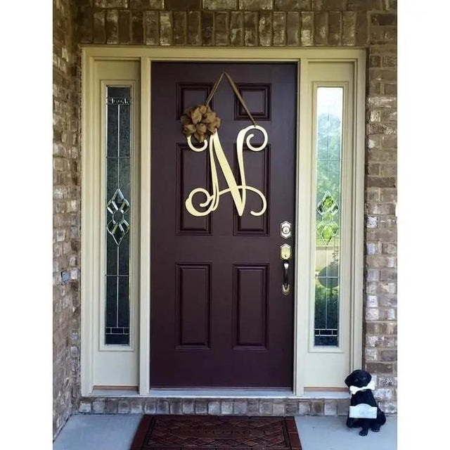 Custom Front Door Wreaths with Initial for Elegant Entryways - HouseSensationsArt