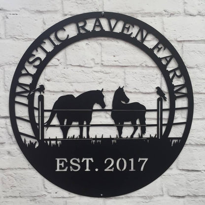 Custom Horse Metal Sign – Durable Ranch Decor for Gates & Barns - HouseSensationsArt