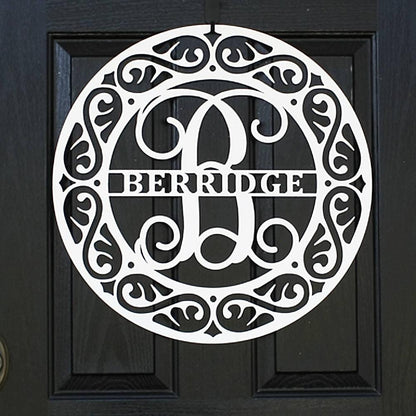 Custom Initial Door Wreath – Elegant Personalized Entry Decor - HouseSensationsArt